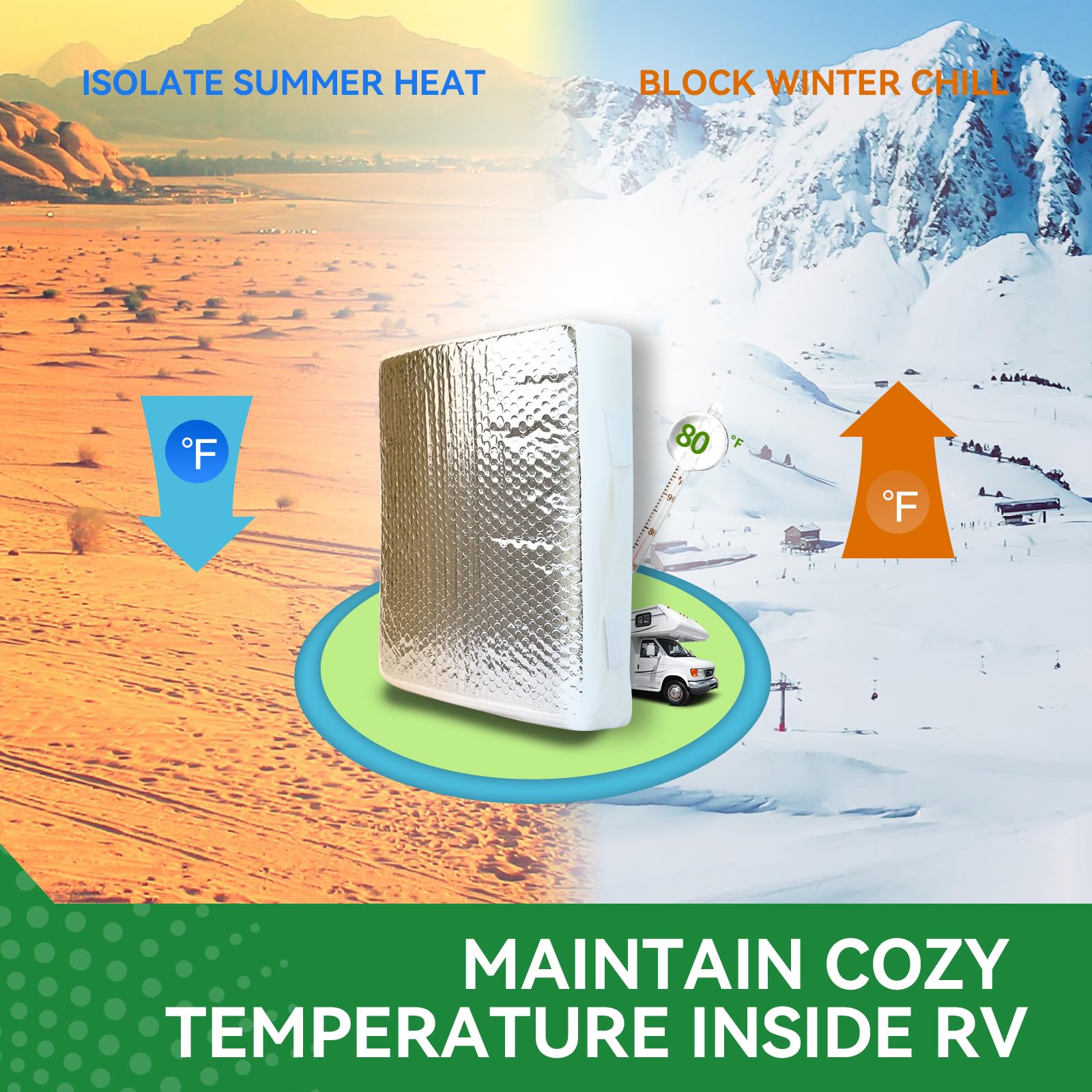 RV Vent Insulator 14x14x3 Inch - Inflatable Skylight Cover For Camper/Trailer - TPU Material