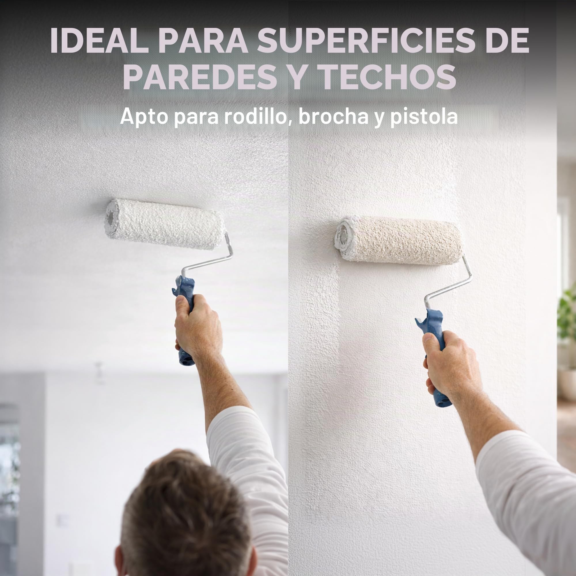 Plid® Pintura de látex blanco satinado [10L] – Pintura lavable para interior de cocina y baño – Pintura de látex lavable fácil de limpiar y no barro – lavable no llena