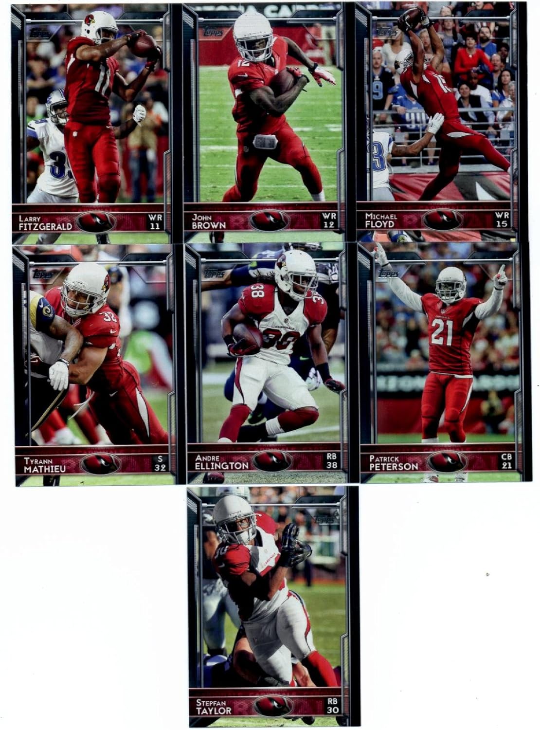 2015 Topps NFL Football Arizona Cardinals Team Set in Protective Snapcase: 13 Cards-Michael Floyd, John Brown, Larry Fitzgerald, Carson Palmer, Patrick Peterson, Andre Ellington, Tyrann Mathieu, Stepfan Taylor, Arizona Cardinals, D.J. Humphries, David Johnson