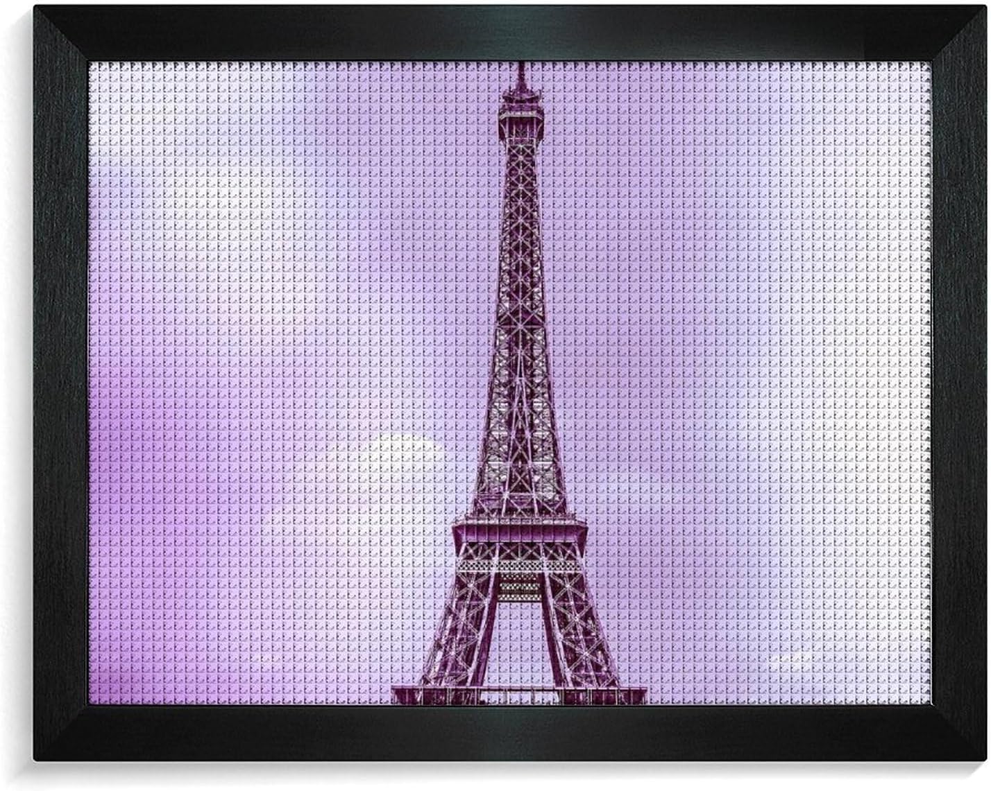 Vintage Eiffel Tower Paris Printed Diamond 5D Painting Kits DIY Full Drill Crafts for Home Wall Decor 16x20 Inch White Wood 50 * 40cm