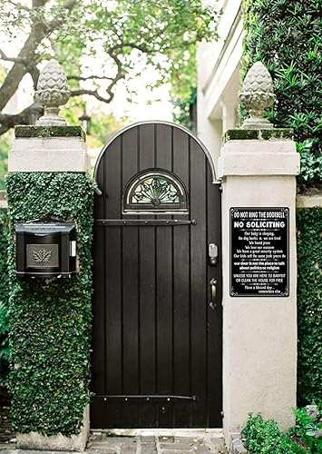 Miniatura 5 de Letrero de metal con texto en inglés No Soliciting Do Not Ring the Doorbell (Baby Is Sleeping) para puerta de casa, dormitorio, decoración de pared