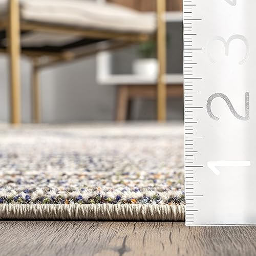 Miniatura 2 de nuLOOM Adrienne - Alfombra de pasillo contemporánea abstracta duradera, 2 pies 6 pulgadas x 8 pies, gris