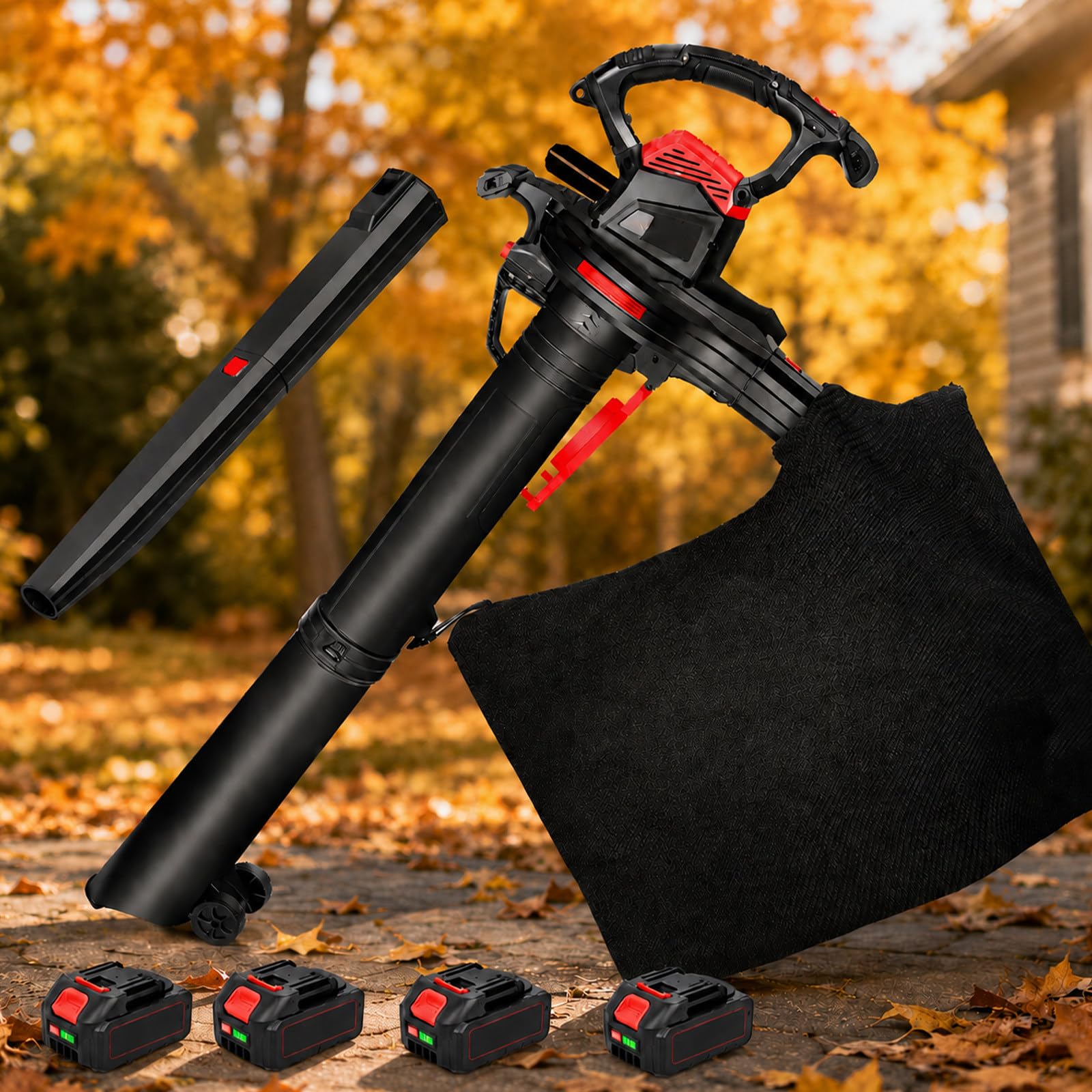 Aspirateur Souffleur Sans Fil Avec Deux Batteries 5,0Ah 4×5.0Ah