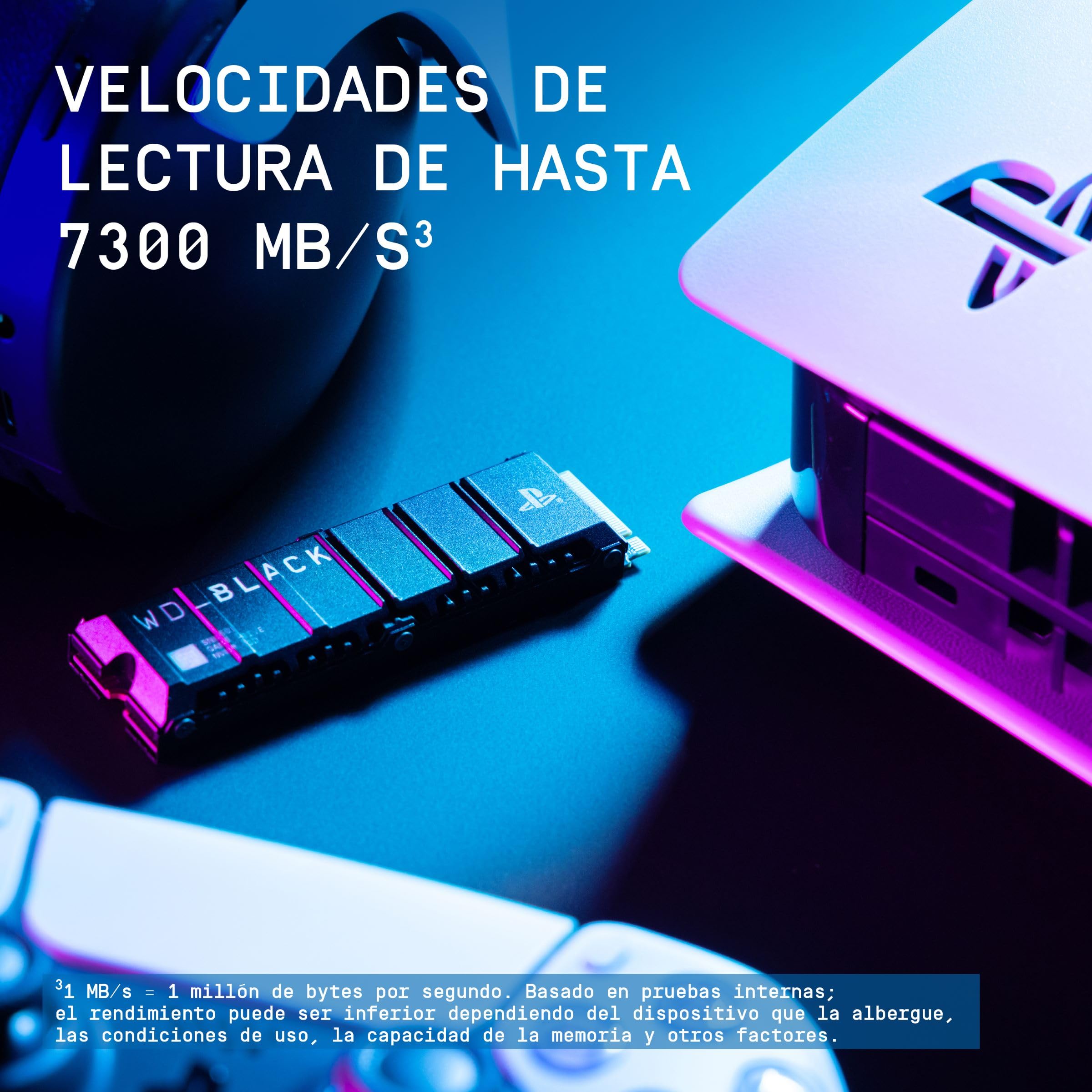 WD_BLACK SN850P SSD PS5, 4 TB M.2 2280, Licencia Oficial para Consolas Playstation 5 PS5, Velocidades hasta 7300 MB/s, PCIe NVMe SSD con Disipador Optimizado, SSD para Juegos internos, Negro