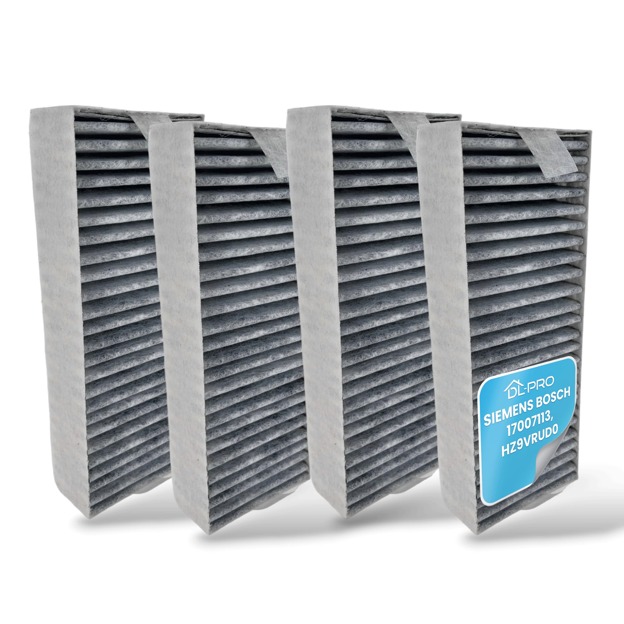 4 Filtri Ai Carboni Attivi Per Cappe Siemens/Bosch/Neff/Gaggenau - Sostituti HZ9VRCR0, HEZ9VRCR0, Z821VR0, CA282111 - Tecnologia A 5 Strati