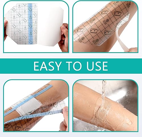 Miniatura 5 de 50 vendajes adhesivos transparentes impermeables transparentes para vendajes de película transparente, cinta elástica para vendaje para tatuajes,
