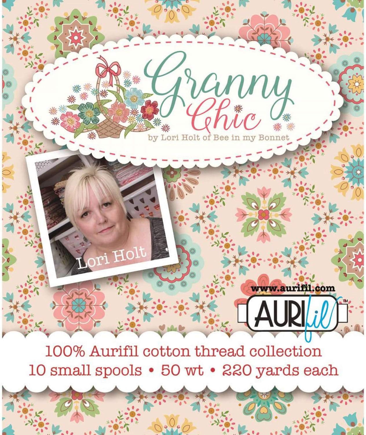 Lori Holt Granny Chic Aurifil Thread Kit 10 Small Spools 50 Weight LH50GC10