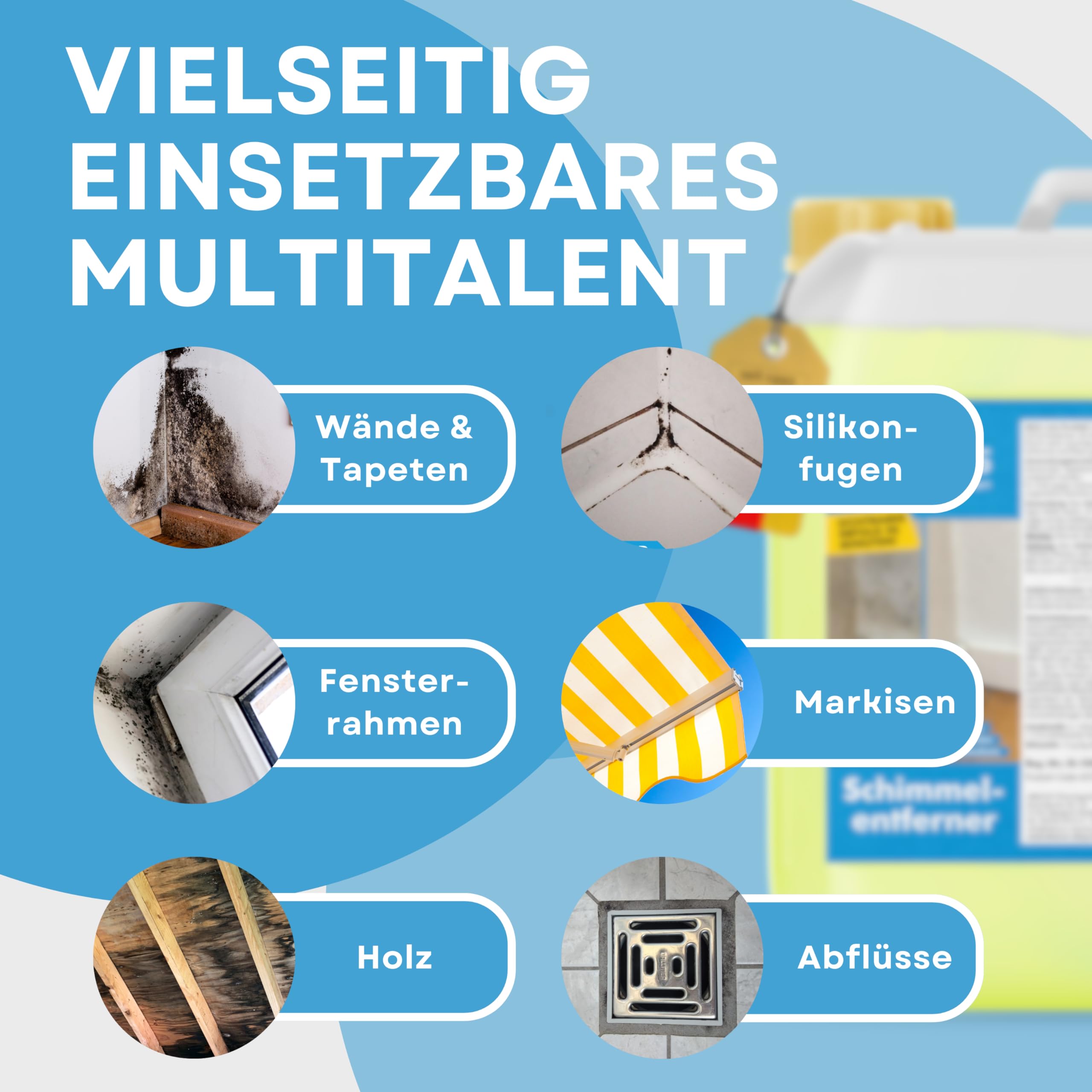 ABACUS® Schimmelentferner, Schimmelspray für Wand & Bad, Schimmelstop mit Langzeitwirkung, Schimmelmittel, Schimmel-Blocker, Schimmel-Entferner, Anti-Schimmel – Schimmelentferner 5 Liter