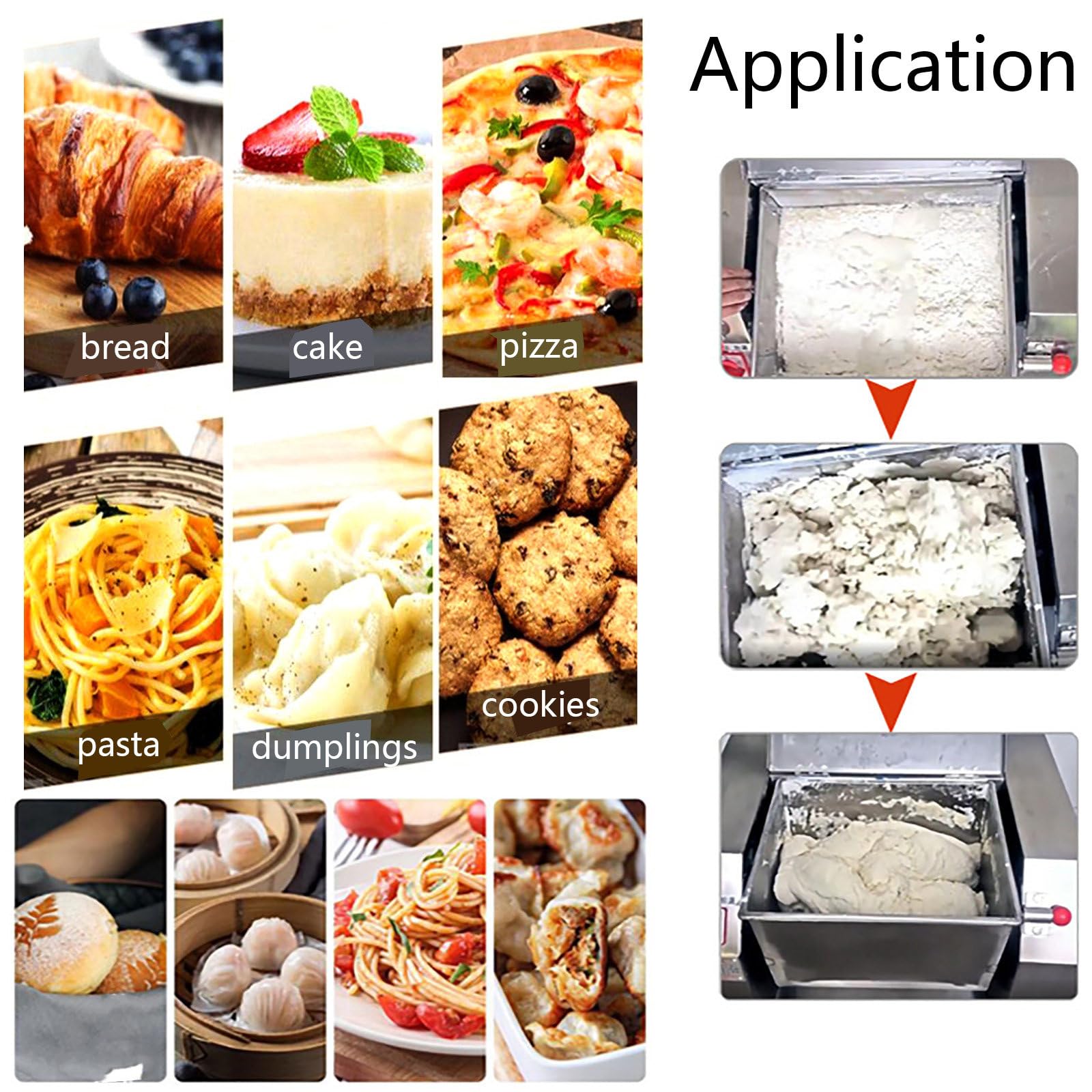Impastatrice Commerciale, Macchina per impastare in Acciaio Inox, impastatrice per Pizza, impastatrice per Alimenti, per Scuole, Panetterie, Ristoranti, Pizzerie