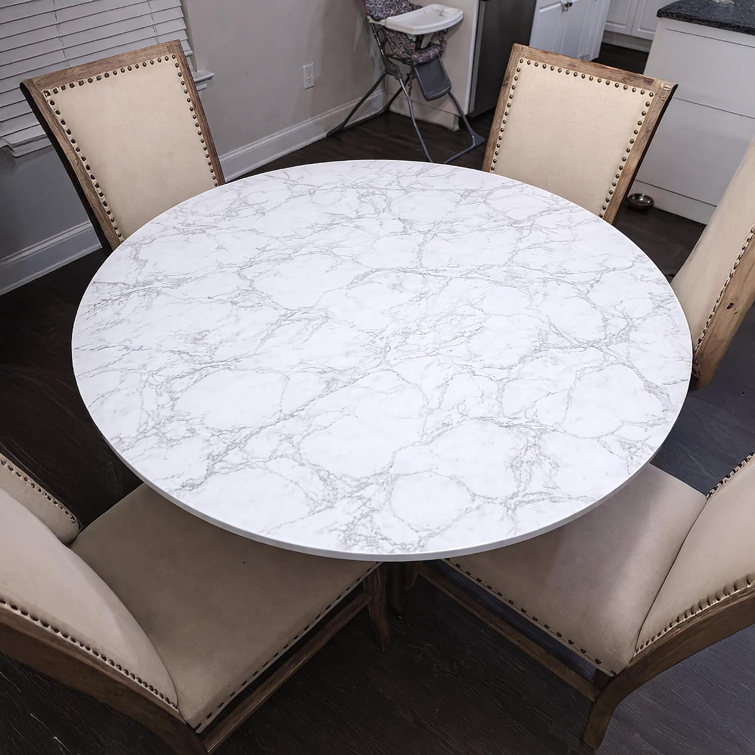 Glossy White Marble Contact Paper 15.7x196.8 Inch for Kitchen Countertop Waterproof Peel and Stick Wallpaper for Cabinets Table Desk Self Adhesive Vinyl Wrap Removable Sticky Paper
