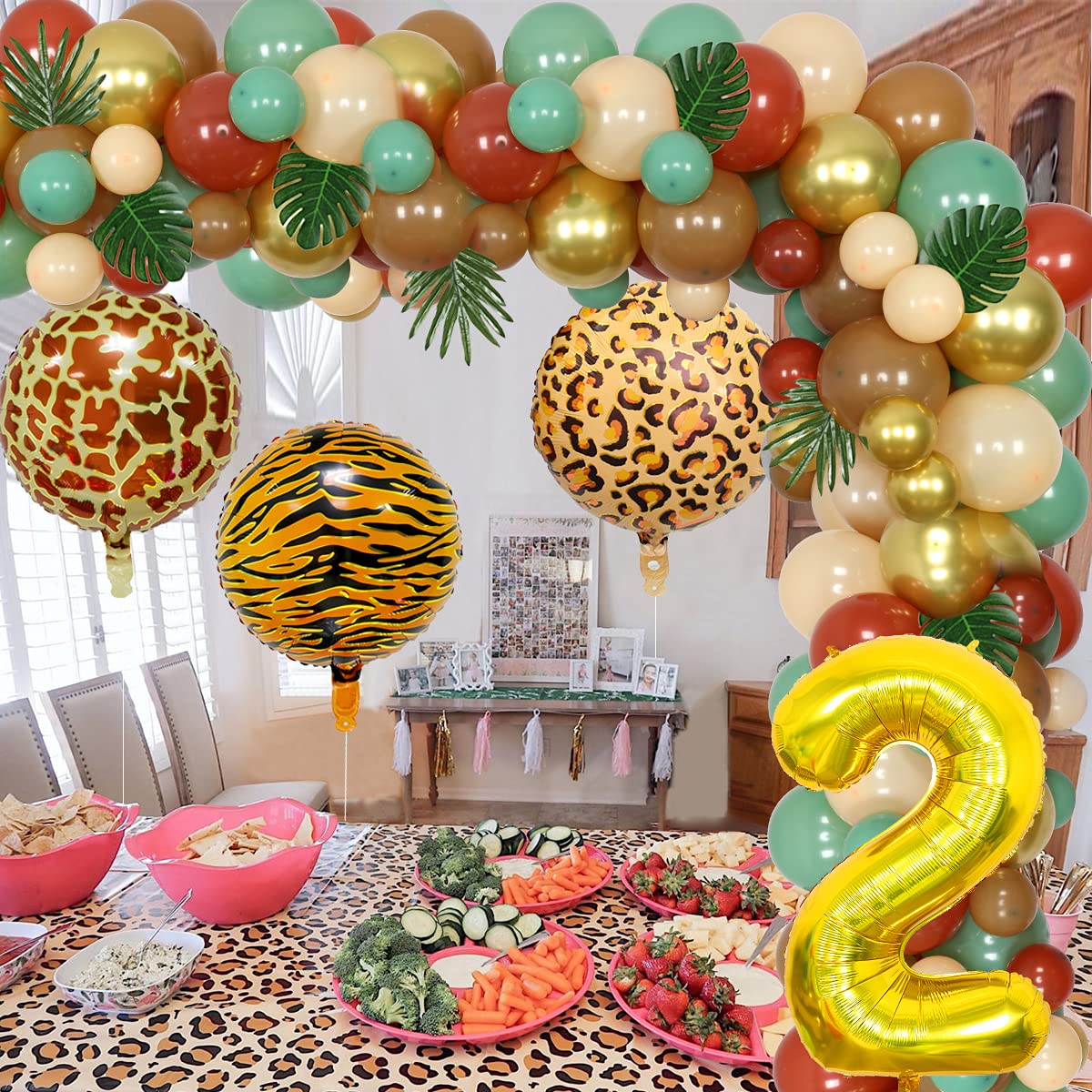 Buy Jungle 2nd Birthday Decorations, Safari Balloon Garland Kit with 4D