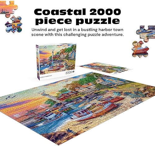 Vista 2 de Buffalo Games - American Harbor Town de Dominic Davison - Rompecabezas de 2000 piezas para adultos