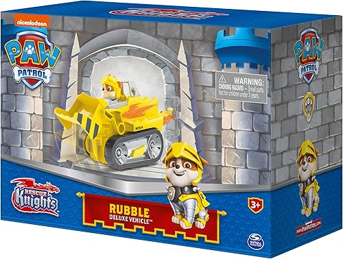 Vista 7 de Paw Patrol, Rescue Knights Rubble - Coche de juguete transformable con figura de acción coleccionable, juguetes para niños a partir de 3 años