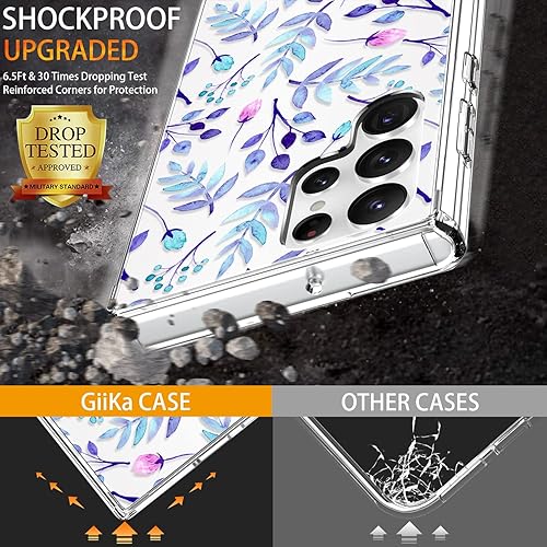 Miniatura 3 de GiiKa Funda para Galaxy S22 Ultra, transparente para niñas y mujeres, resistente, a prueba de golpes, funda rígida para Samsung Galaxy S22 Ultra,