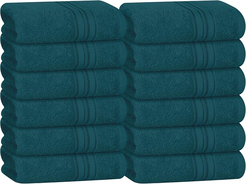 BOUTIQUO Panos de Algodão para Rosto Teal, 30,48 cm x 30,48 cm, Pacote com 12