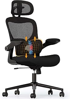 SUNNOW Ergonomic Office Chair, Comfy Mesh Desk Chair, High Back Computer Gaming Chairs with Adjustable Lumbar Support, Fli... Price In India