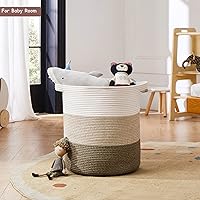 Vista 4 de Cestas de lavandería de 80 litros con asas, cesta decorativa para sala de estar, cesta de almacenamiento tejida para juguetes, almohadas, mantas