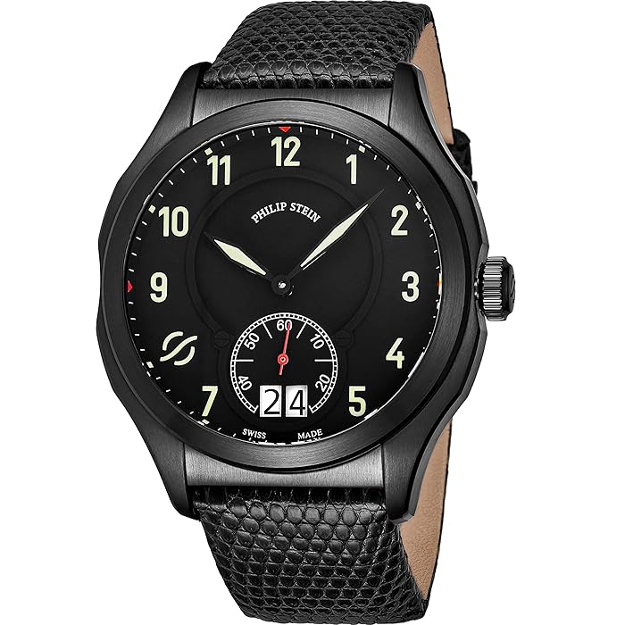 Buy Prestige Big Date Mens Black Stainless Steel Watch Swiss Made