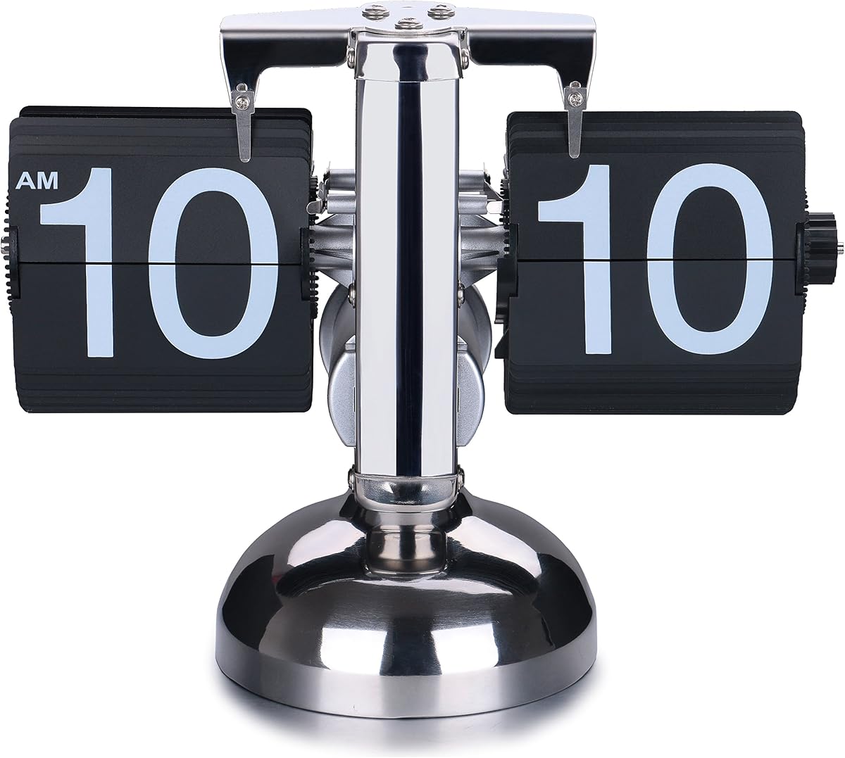 WoneNice Desk Clock, Retro Digital Flip Down Clock, Black