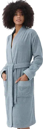 Women's Luxury Bathrobe - GOTS Certified Organic Turkish Cotton Kimono Robe