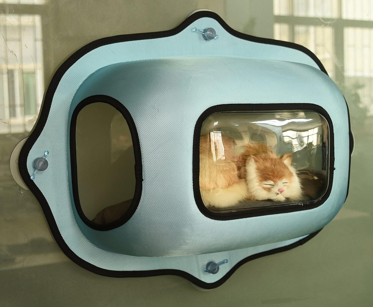 Pet Life ® 'Purr-View' See-Through Window Suction Cup Glass Gripping Kitty Lounger or Cat Bed Hammock