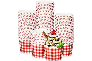 Disposable Gingham Apple Paper Ice Cream Cups