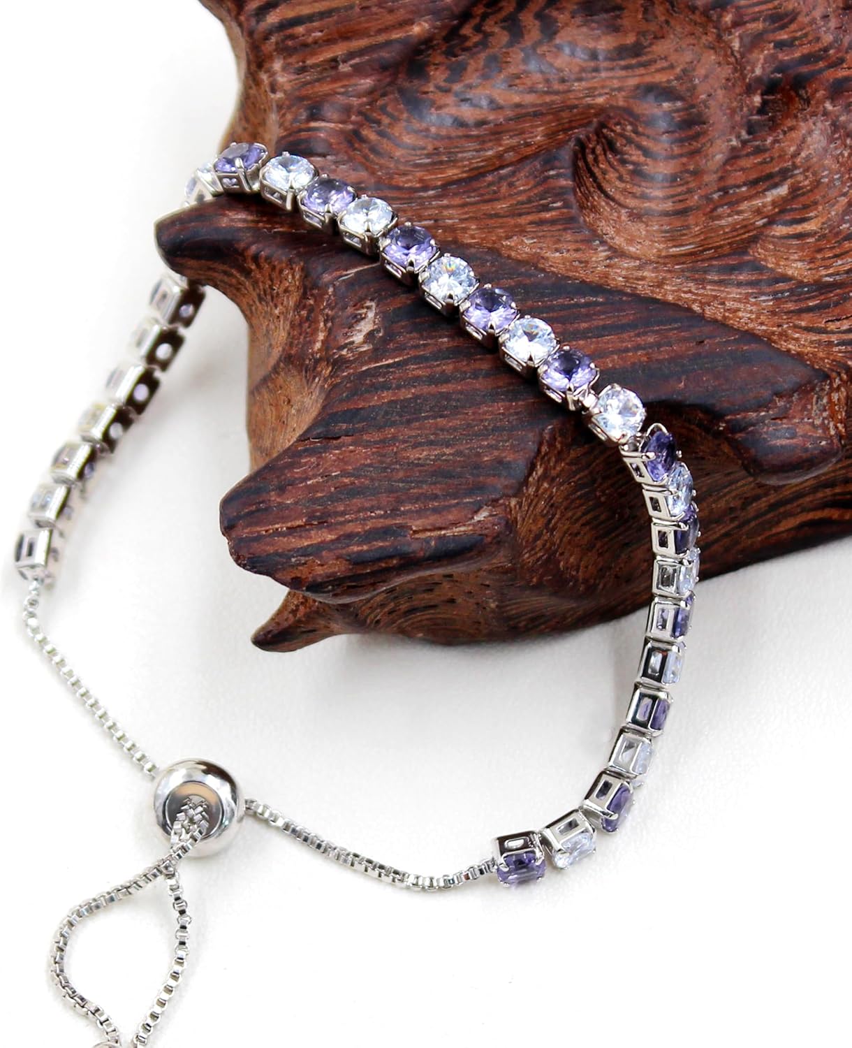 Uloveido Adjustable Slider Tennis Bracelet for Women - 4mm Cubic Zirconia Classic Bracelet - Summer Jewelry Gift for Women - Image 6