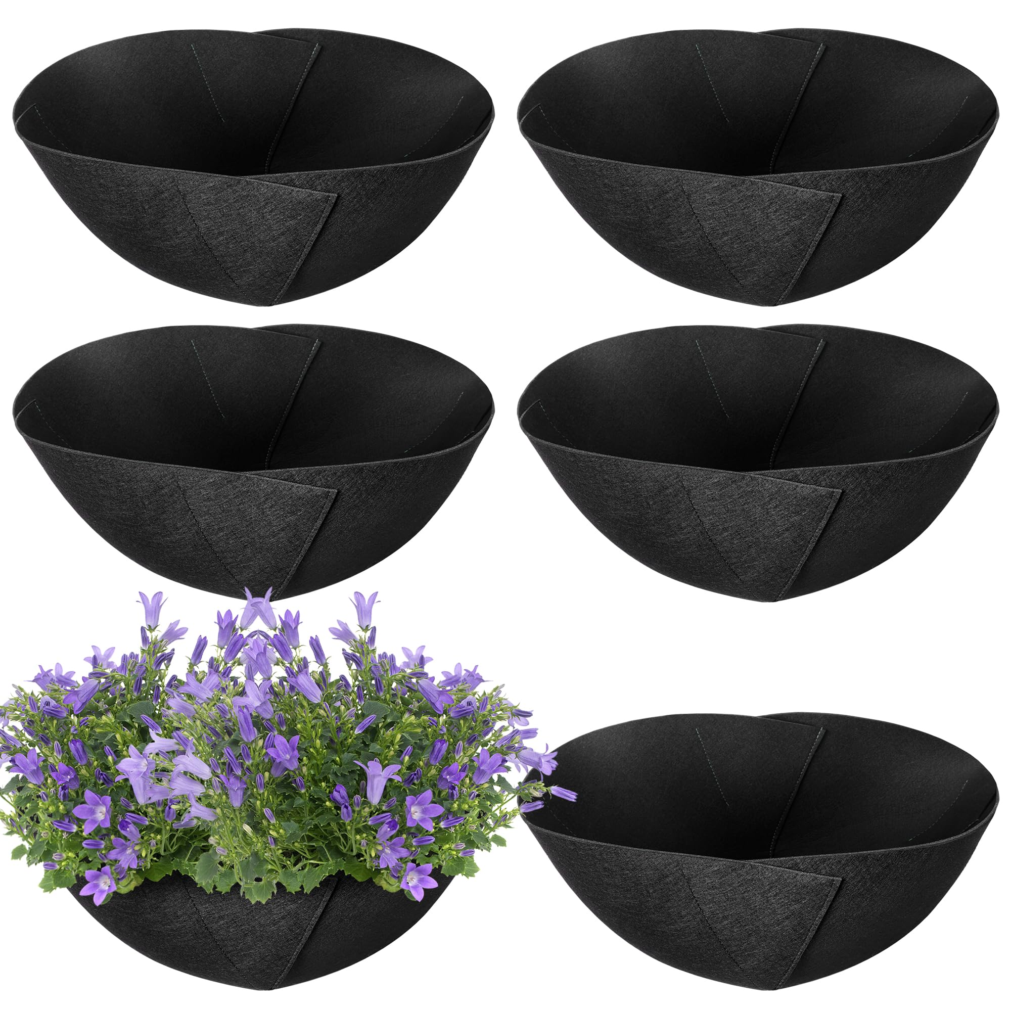 Pots en feutre de 30,5 cm GIONAR à drainage optimal pour suspensions de fleurs