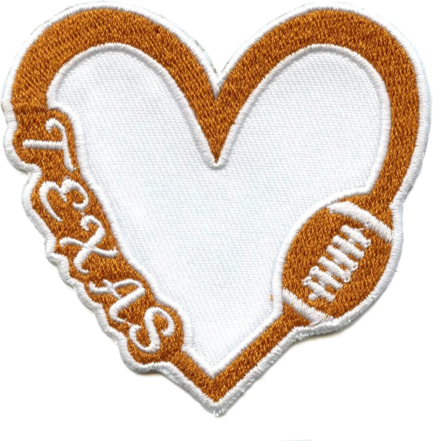 Texas College Football Heart Patch Austin Pride University Embroidered Iron On