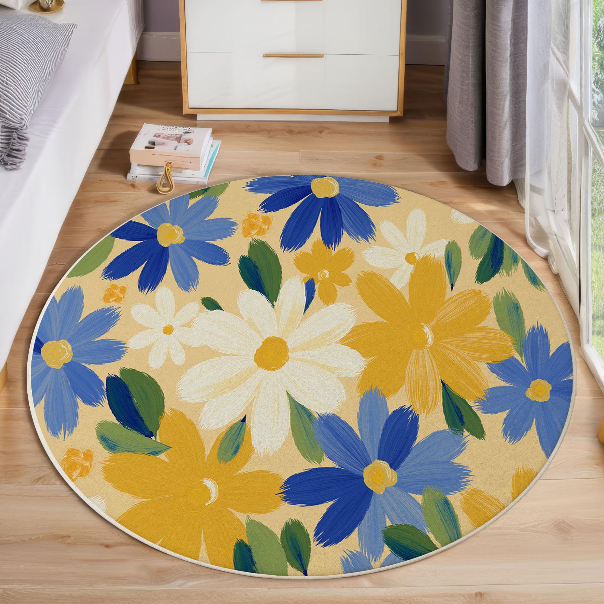 Tapis rond lavable antidérapant solution idéale pour salon et couloir