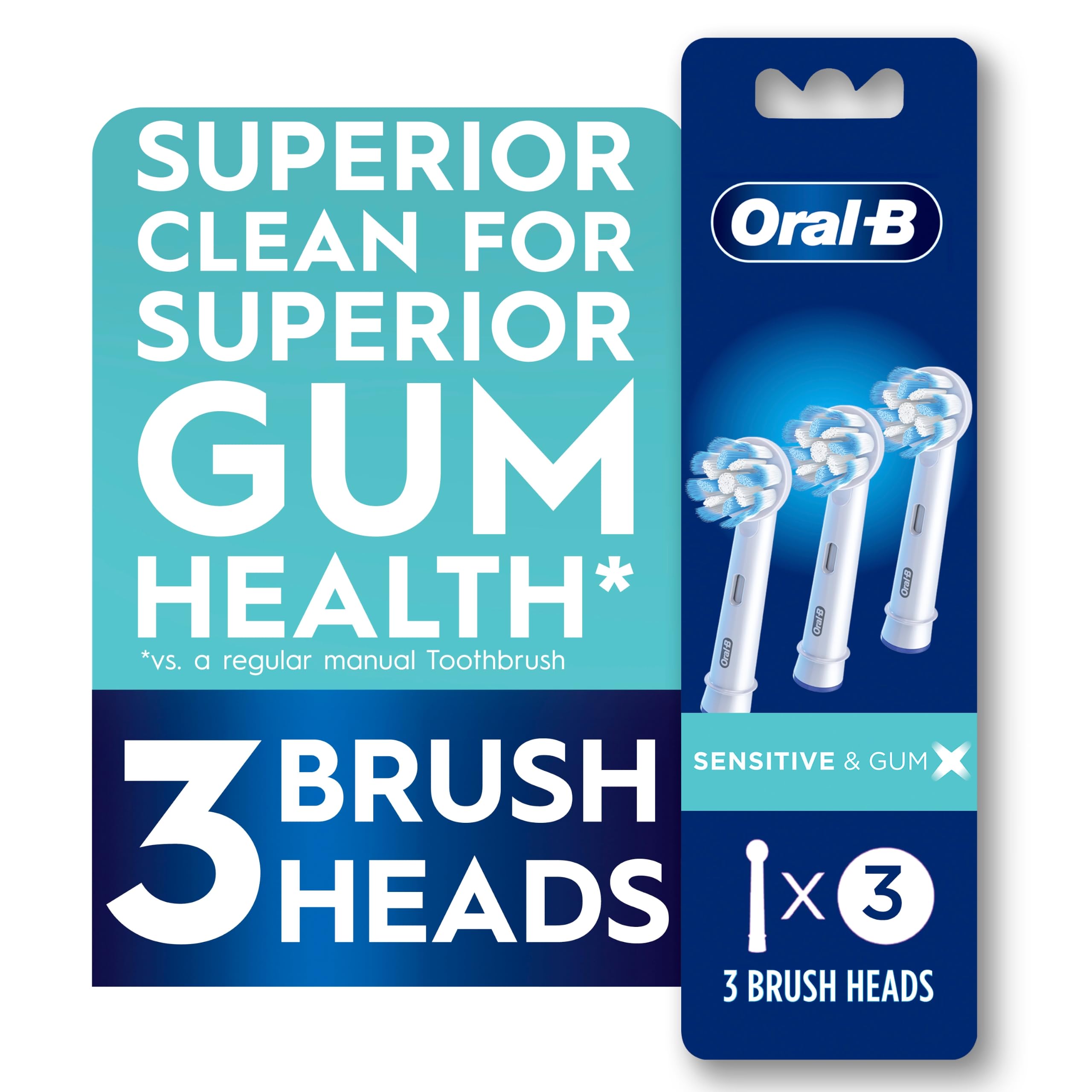 Oral-B Gum Care - Set di 3 testine di ricambio per spazzolino elettrico