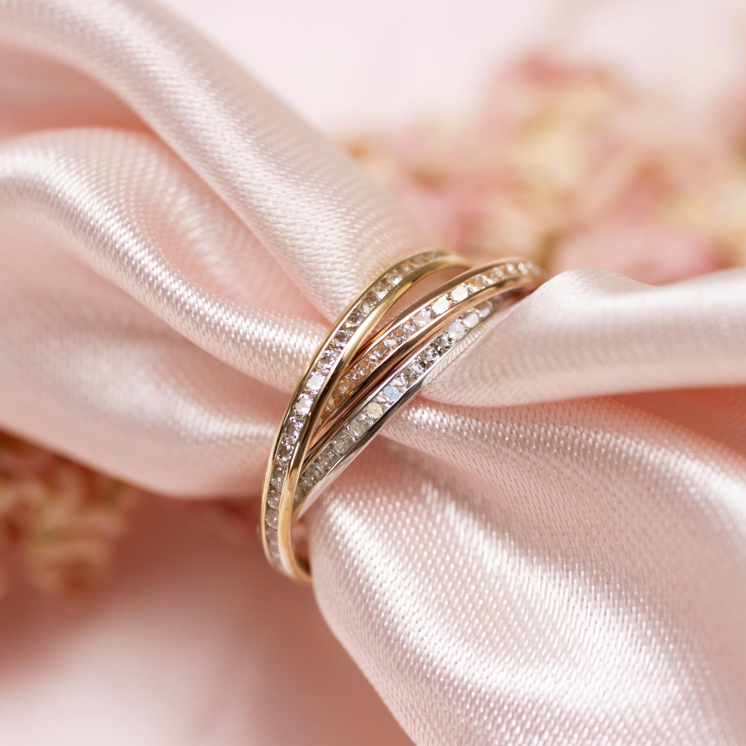 Carissima Gold Anillo de mujer con oro tricolor de 9K, circonita