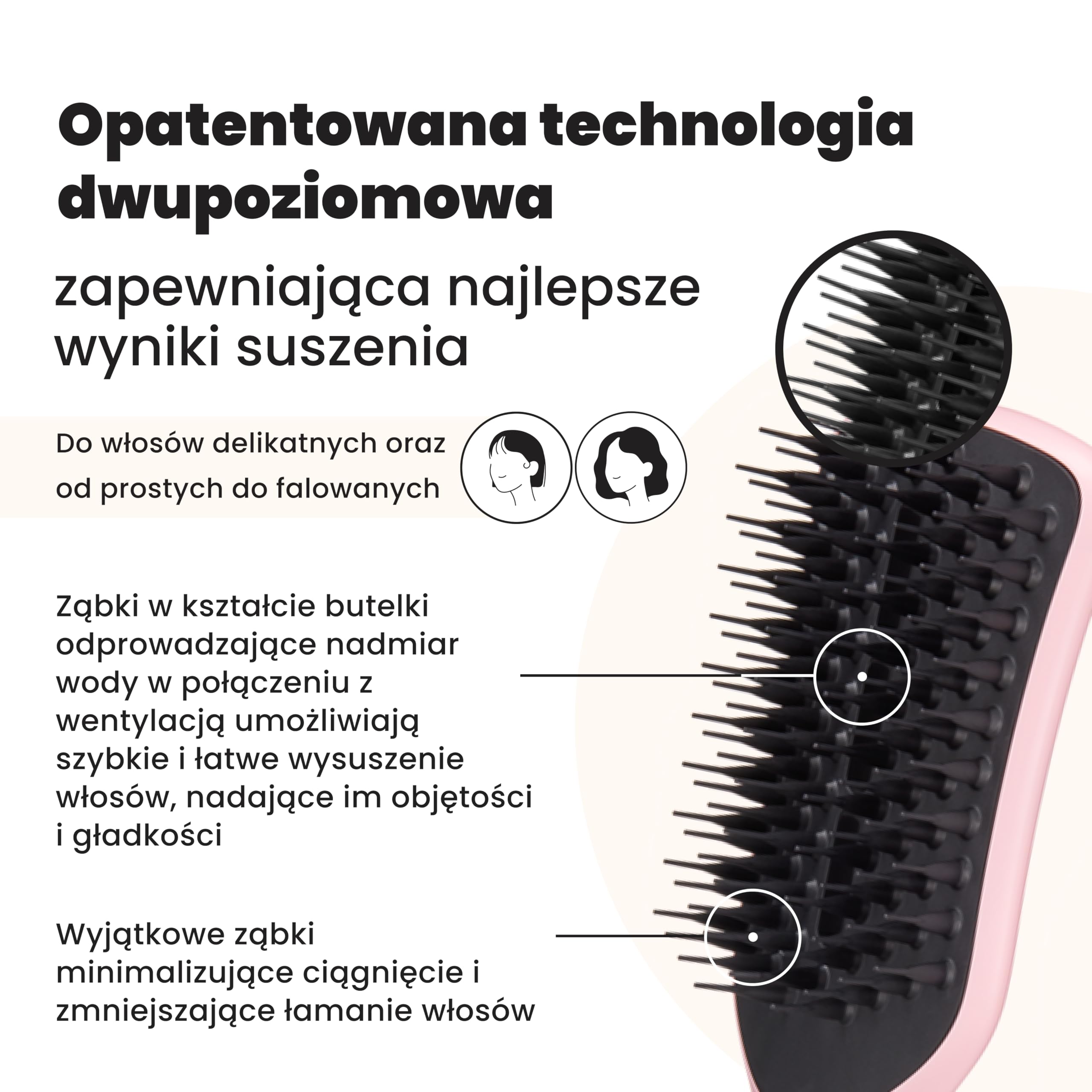 Tangle Teezer Easy Dry & Go do mokrych włosów delikatnych i średnich - dodaje objętości, gładkości i połysku - szczotka do suszenia włosów skraca czas i zmniejsza zniszczenie włosów - Radosny róż