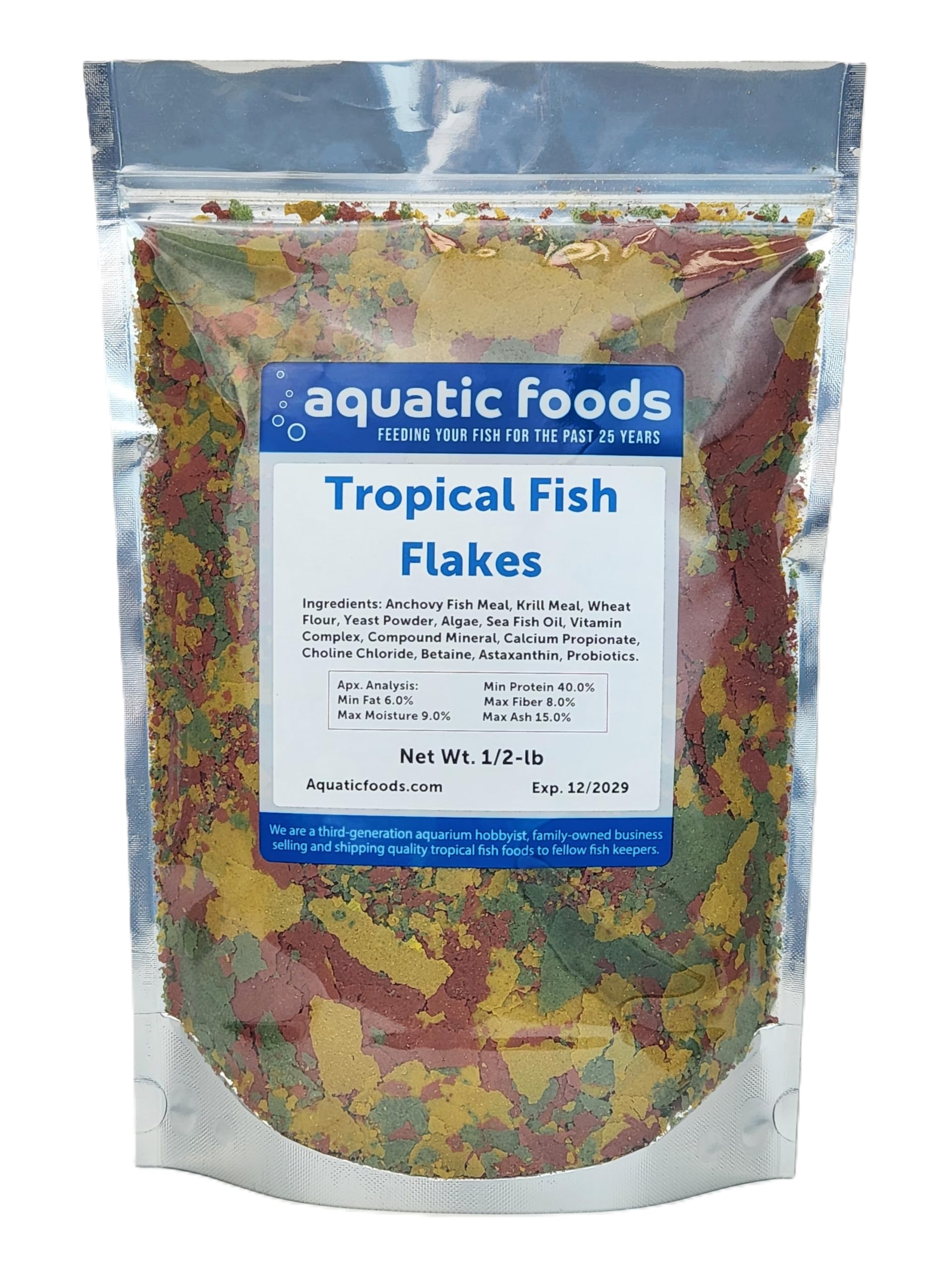 Aquatic Foods Inc. Premium Community Tropical Fish Flakes. All-Around Flakes for Tetras, Livebearers, Anglefish, Cichlids, Goldfish, Guppies 2-Type