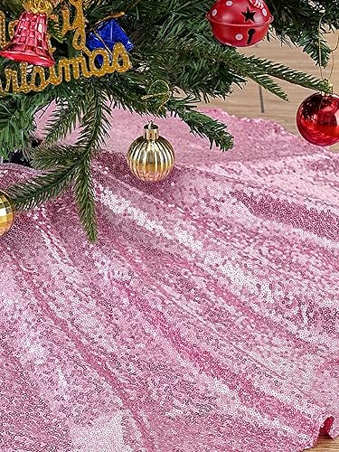 Miniatura 46 de Falda de árbol de Navidad de lentejuelas: Falda de árbol de bronce de 24 pulgadas, falda de satén con lentejuelas Falda de árbol pequeño