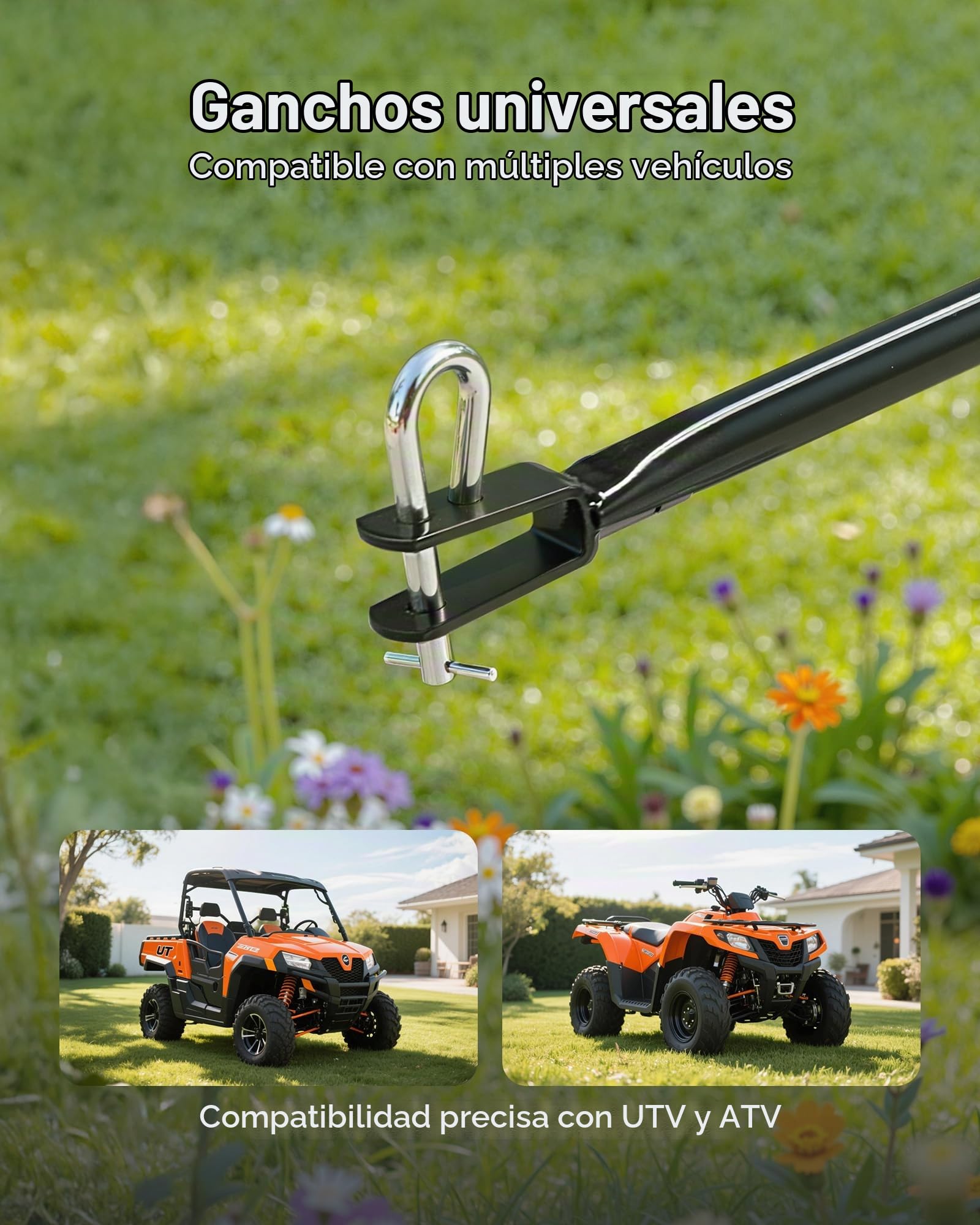 VEVOR Esparcidor de Empuje Manual Capacidad de 59 kg, Esparcidor de Compost con Rejilla de Tolva y Ruedas, Ancho de Esparcimiento de 0 a 3 m para Semillas y Fertilizantes, para Jardín, Césped