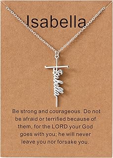 Lcherry Personalized Cross Name Necklace for Women, Custom Nameplate Cross Necklace Customized Jewelry Gift for Women Baptism Gifts for Daughter Granddaughter