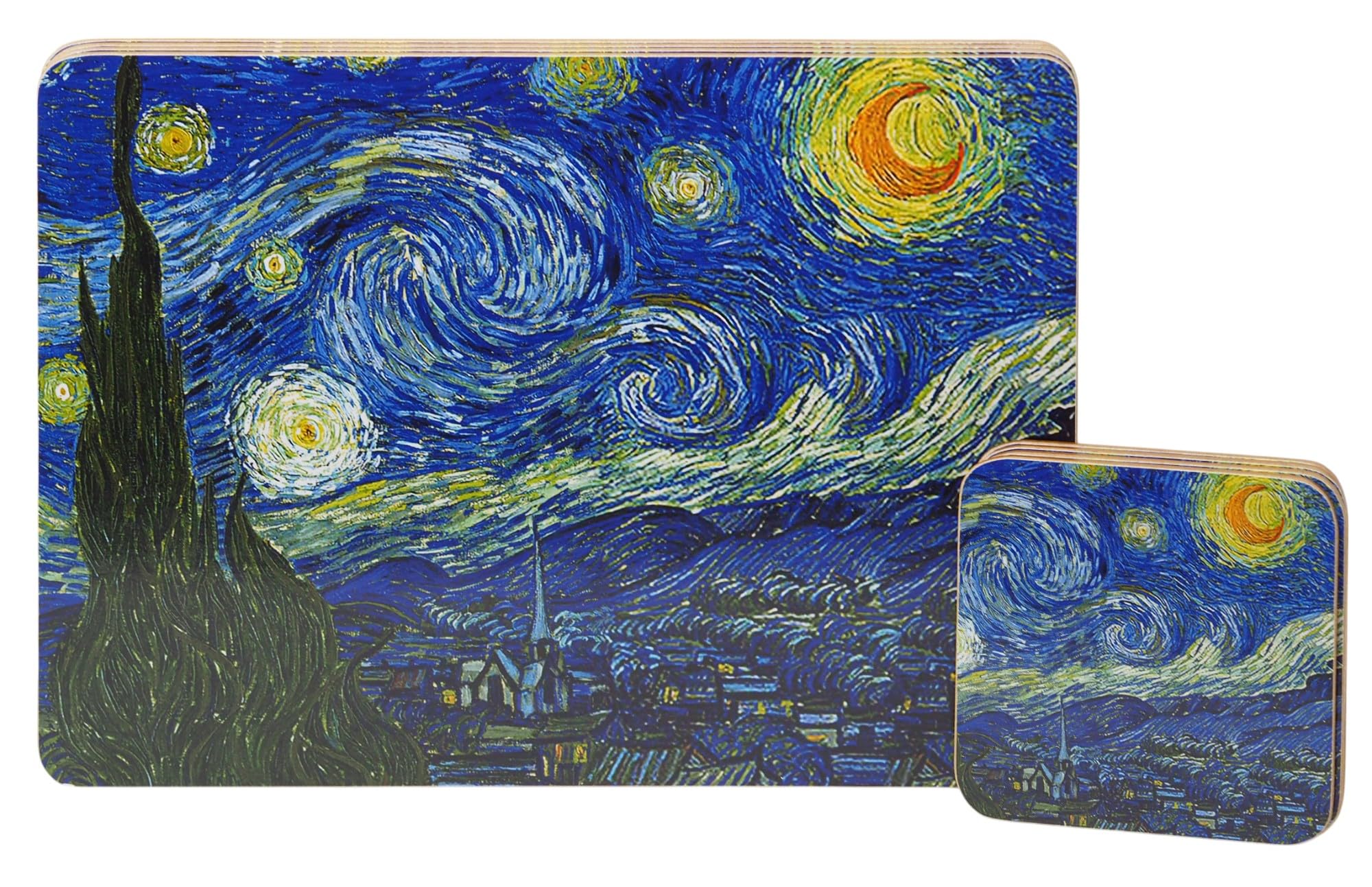 BWG Hardback Placemats & Coasters - Van Gogh Design - Set of 4