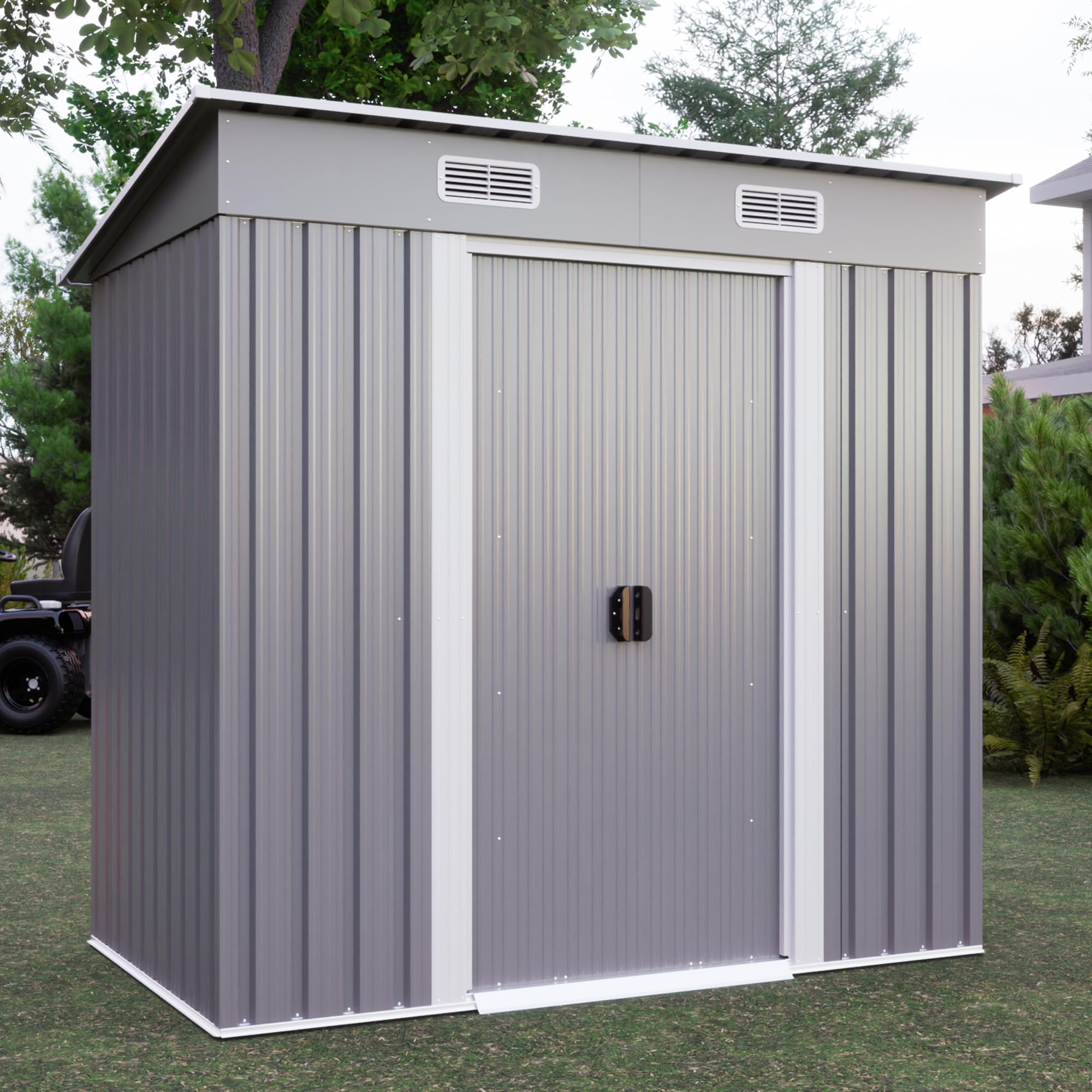 Amazon.com : EMKK 6 x 4 FT Outdoor Storage Shed,Metal Yard Shed with ...