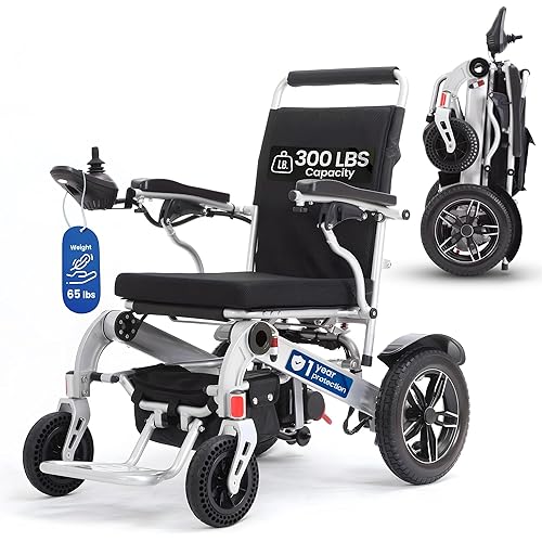 15 Miles Range Motorized Intelligent Wheelchair for Adults, Electric Wheelchair for Seniors, 300 Lbs Capacity, Foldable and Lightweight, 2x250W Motors, Portable Wheelchair for Elders (Black)