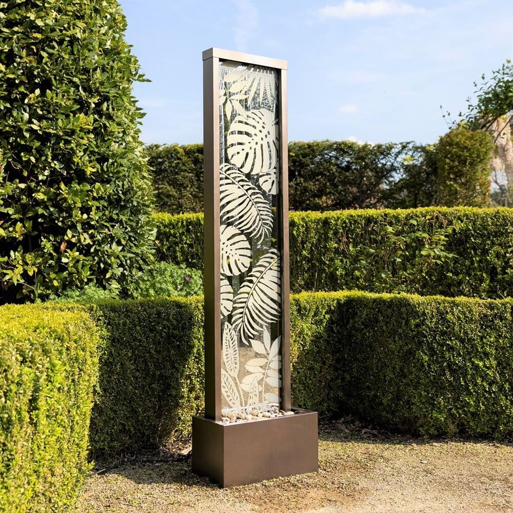Primrose H180cm Lamego Bamboo Mirror Water Feature with Lights Outdoor Garden Fountain
