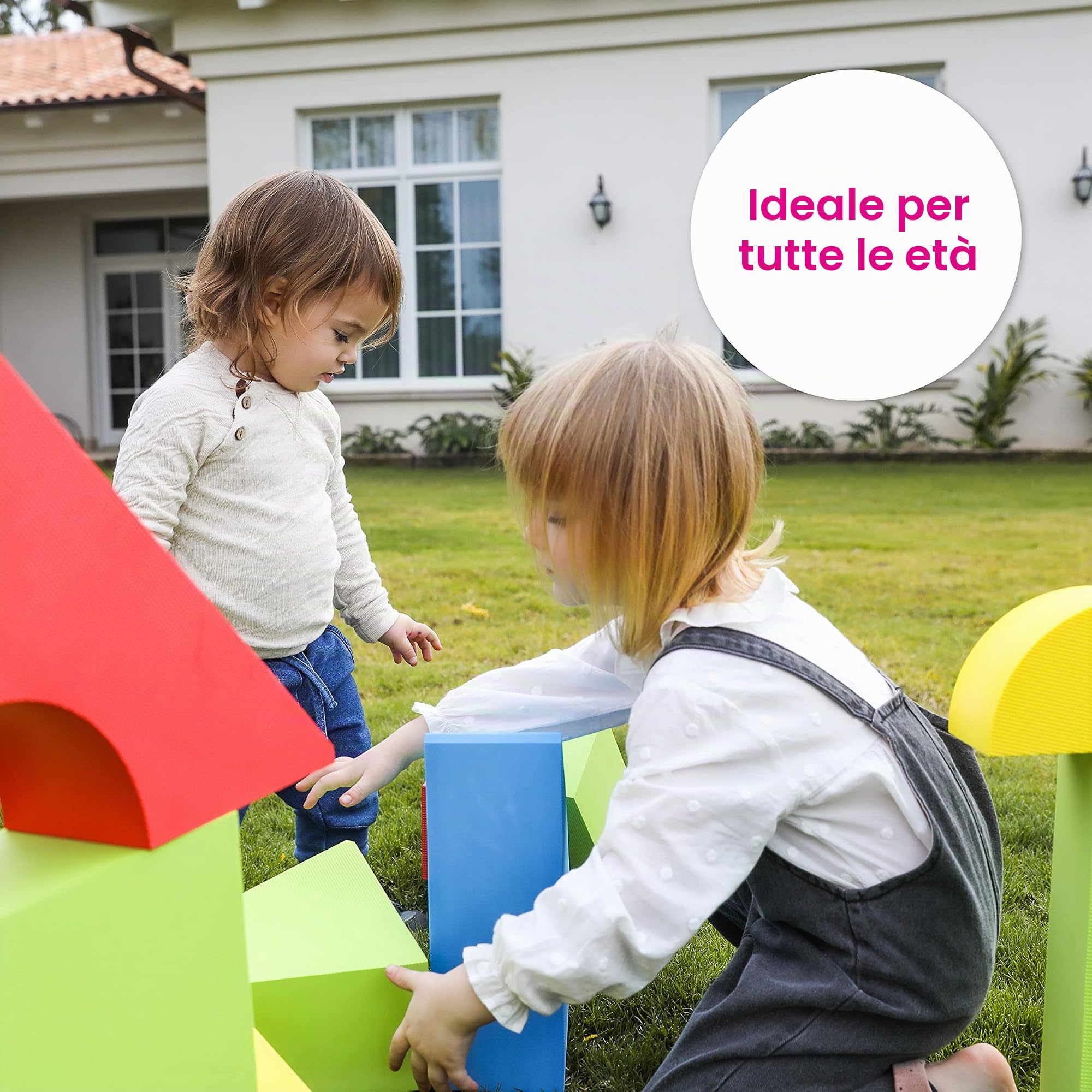 Edushape - Blocchi leggeri in schiuma e set di costruzione, 16 pezzi, dimensione: gigante, colore: Multicolore