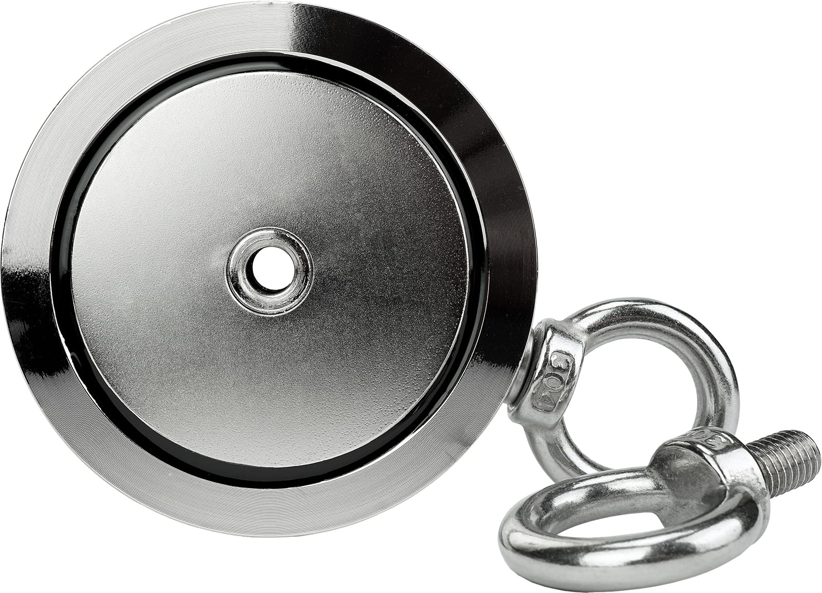 SENSEI Aimant en Néodyme Double Face 350 kg N52 à Deux Anneaux Ø9,4 x H2,8 cm