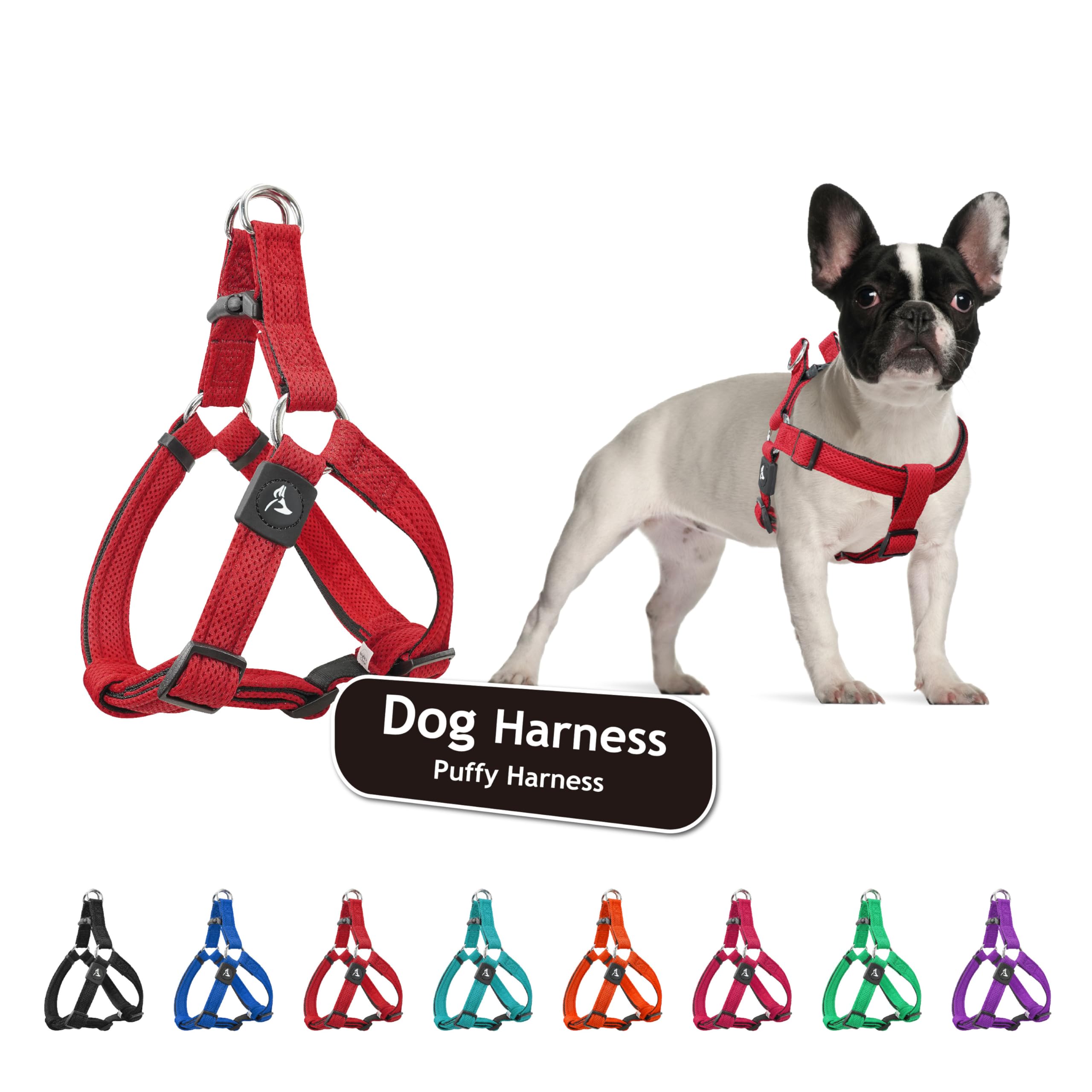 Kruz No Pull Dog Harness (Chest 26”-38”, Weight 44-88 lbs) Heavy-Duty Pet Harness for Large Breeds, Ultra-Comfort Fit, Lifetime Durability, Adjustable Dog Harness No Pull Design (Red, Large)