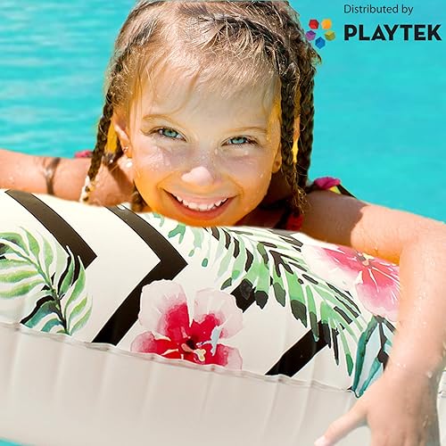 Miniatura 3 de Flotador inflable de la piscina del tubo de la impresión floral tropical, tubo redondo (PT8024)