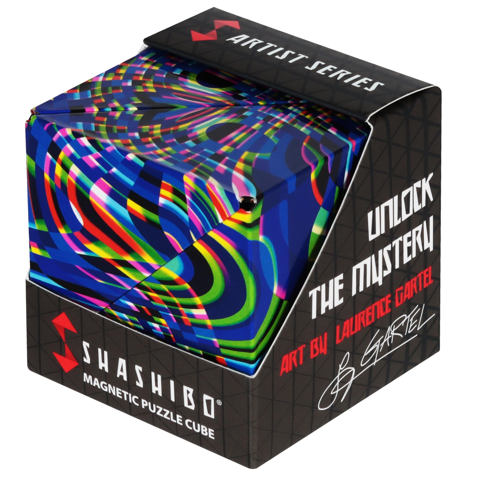 SHASHIBO Shape Shifting Box - STEM Magnetic Fidget Cube That Transforms Into Over 70 Shapes, Download Fun in Motion Toys Mobile App (Technicolor)