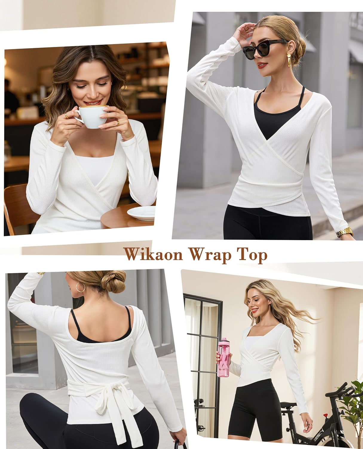 Women's Ballet Top Pilates & Yoga Top Ribbed Front Cropped Dance Tops Workout Shrug Blouses XS-XL