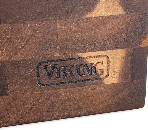 Miniatura 6 de Tabla de cortar de madera de acacia de grano final Viking de 20 x 14 x 2 pulgadas, 14 libras