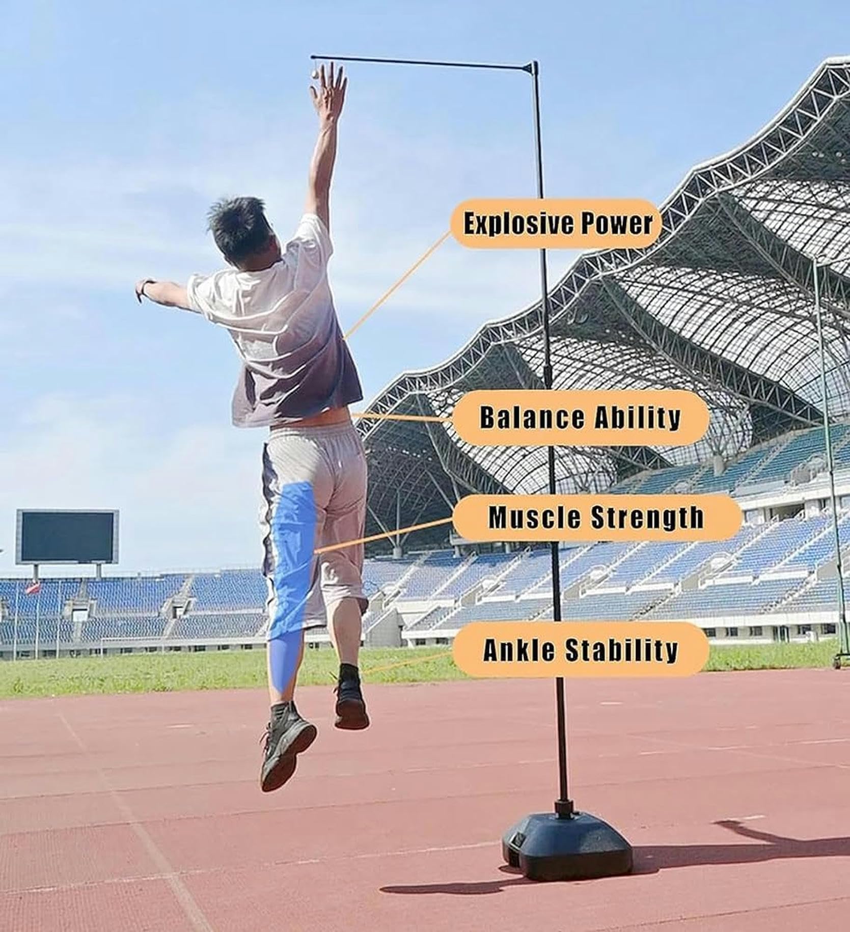 Generisch Sprungkraftmesser, Vertikalsprungtester – Basketball- und Volleyballtrainingsgerät, Steigern Sie Ihre Sprungkraft und Leistung mit dem Challenger Jump Training Device