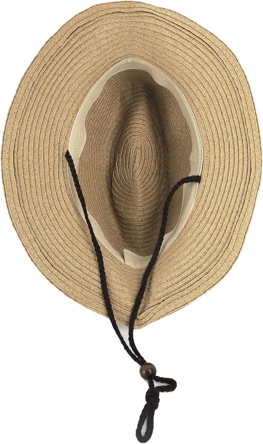 Kids Straw Cowboy Hat - Wide Brim Sun Straw Hat with Leather Band Adjustable Sun Protection Beach Cap for Kid 3-6 Years